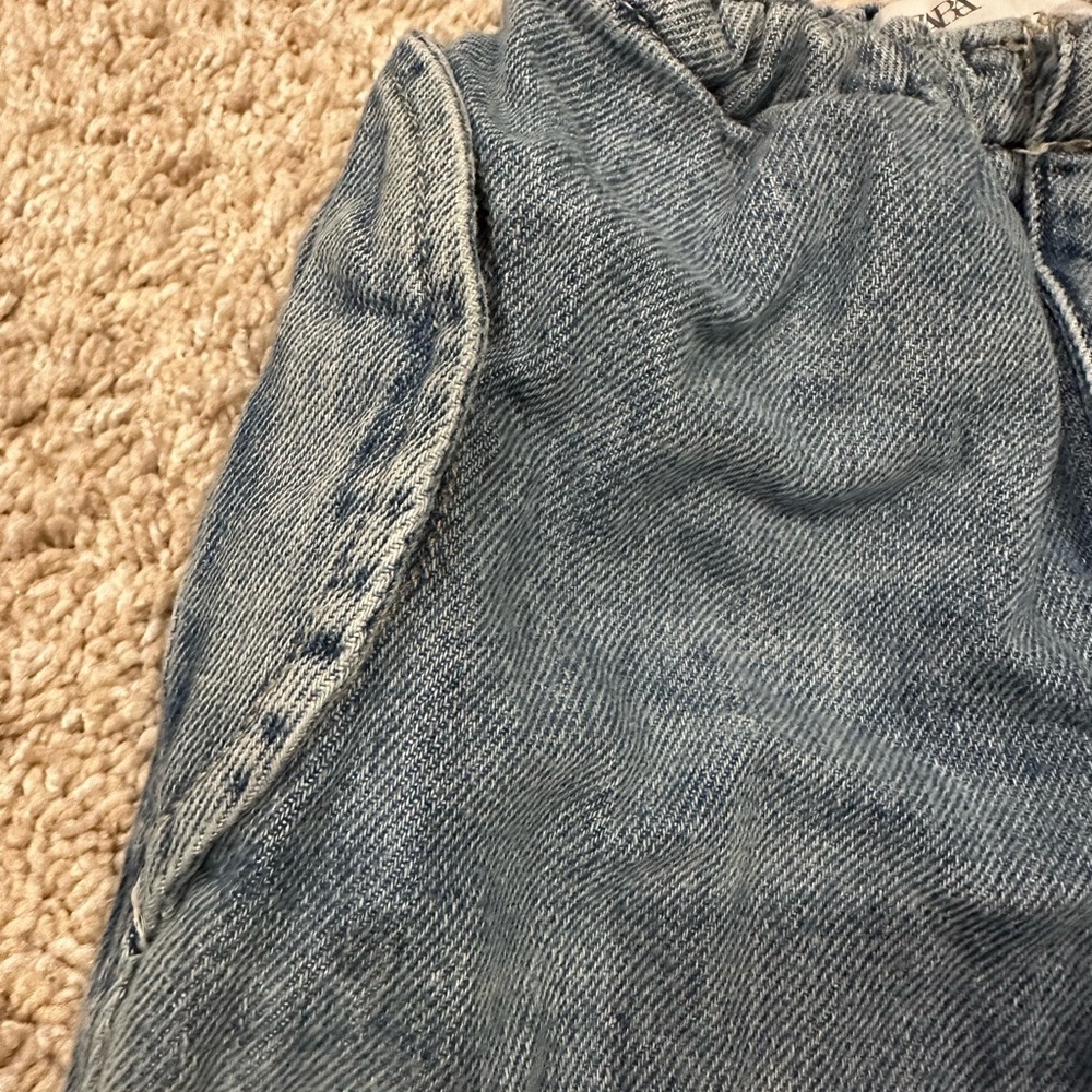 Zara Light Blue Denim Joggers - Picture 2 of 11